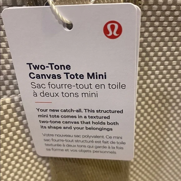 ❤️NWT Lululemon Athletics Canvas Mini Tote - Cream and Tan❤️ - Picture 2 of 4